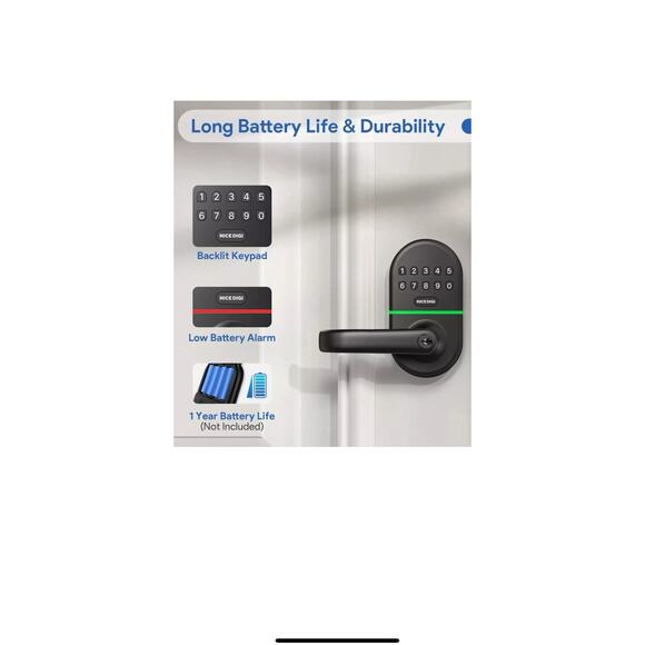 Smart Keypad Door Lock with Handle Keyless Entry Door Lock for Front Door - E... - Picture 5 of 8